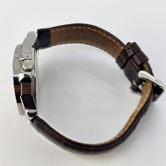 Claiborne Men Claiborne Men\'s Dress Watch 40MM Gold Dial Date‎ Brown Leather Bands New Battery
